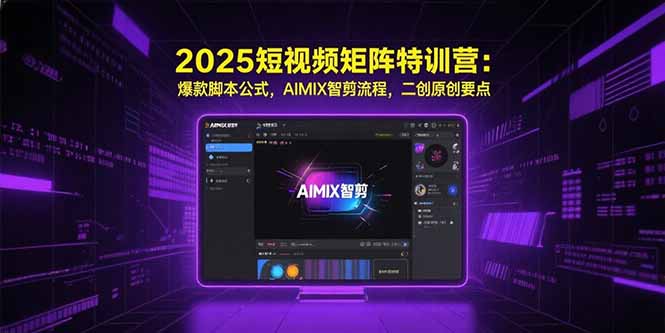 2025短视频矩阵特训营：爆款脚本公式，AIMIX智剪流程，二创原创要点-米创网