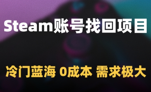 Steam账号找回项目，冷门蓝海，0成本，需求极大-米创网