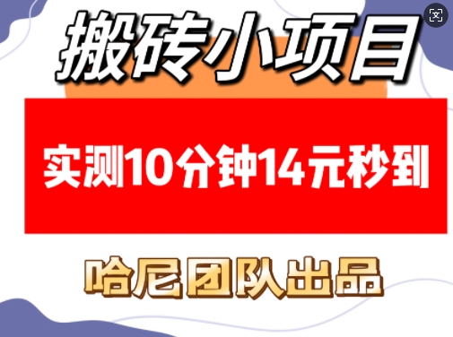 搬砖小项目，实测10分钟14元秒到，每天稳定几张(赠送必看稳定)-米创网