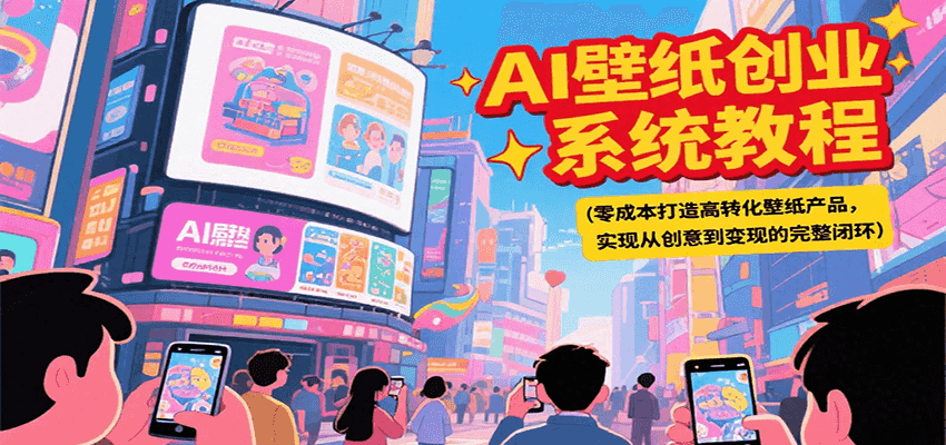 AI壁纸创业系统教程，零成本打造高转化壁纸产品，实现从创意到变现的完整闭环-米创网