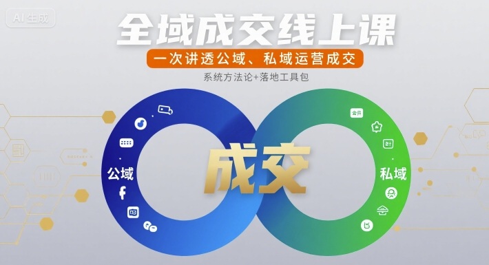 全域成交线上课，一次讲透公域、私域运营成交-米创网