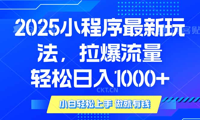 2025年小程序最新玩法，流量直接拉爆，单日稳定变现1000+-米创网