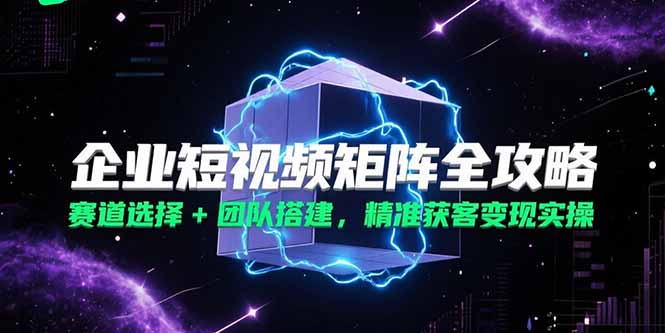 企业短视频矩阵全攻略，赛道选择+团队搭建，精准获客变现实操-米创网