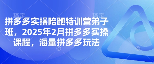 拼多多实操陪跑特训营弟子班，2025年2月拼多多实操课程，海量拼多多玩法-米创网