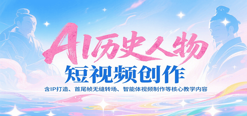 AI历史人物短视频创作，含IP打造、首尾帧无缝转场、智能体视频制作等核心教学内容-米创网