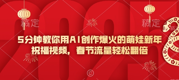 5分钟教你用AI创作爆火的萌娃新年祝福视频，春节流量轻松翻倍-米创网