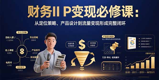 财务IP变现必修课：从定位策略、产品设计到流量变现形成完整闭环-米创网