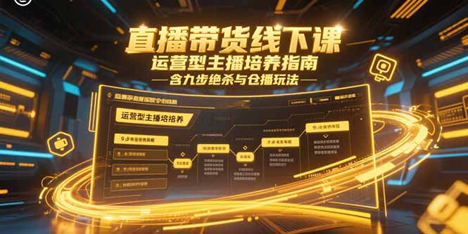 直播带货线下课，运营型主播培养指南，含九步绝杀与仓播玩法-米创网