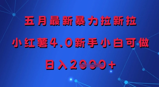 五月最新暴力拉新拉，小红薯4.0新手小白可做，日入多张-米创网