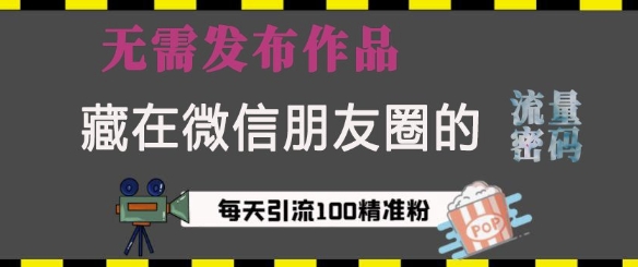 藏在微信朋友圈的流量密码，无需发布作品，单日引流100+精准创业粉【揭秘】-米创网
