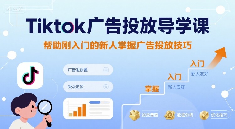 Tiktok广告投放导学课，帮助刚入门的新人掌握广告投放技巧-米创网