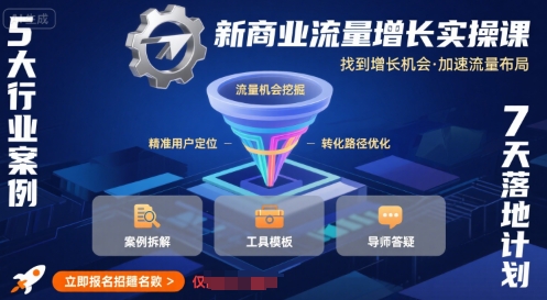 新商业流量增长实操课，找到增长机会，加速流量布局-米创网