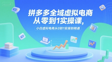 拼多多全域虚拟电商从零到1实操课，小白虚拟电商从0到1实操到精通-米创网