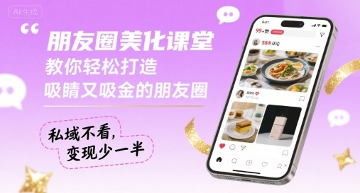 朋友圈美化课堂，教你轻松打造，吸睛又吸金的朋友圈，私域不看，变现少一半-米创网