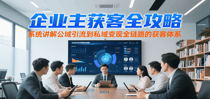 企业主获客全攻略，系统讲解公域引流到私域变现全链路的获客体系-米创网