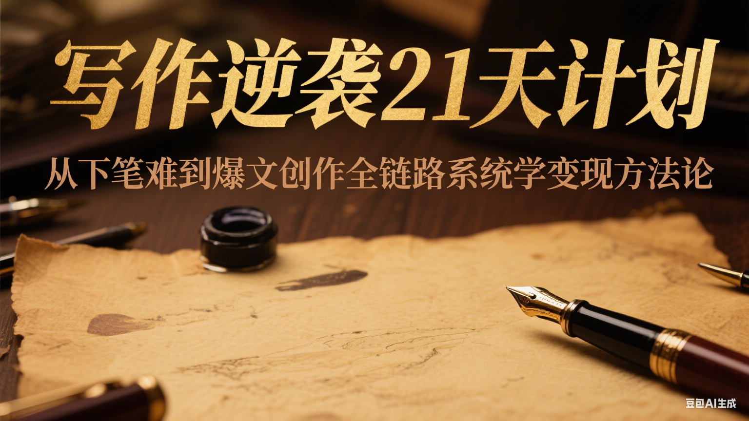 写作逆袭21天计划：从下笔难到爆文创作全链路系统学变现方法论-米创网