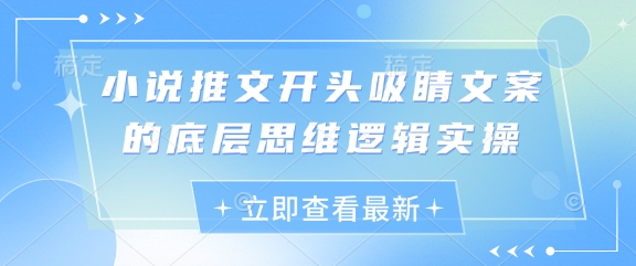 小说推文开头吸睛文案的底层思维逻辑实操-米创网