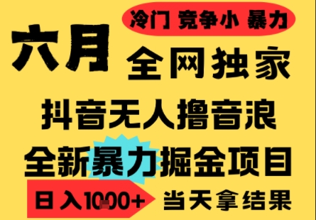 25年6月高爆抖音无人直播最新撸音浪掘金项目，小白可做，无脑日入1k+，门槛低可批量矩阵【揭秘】-米创网