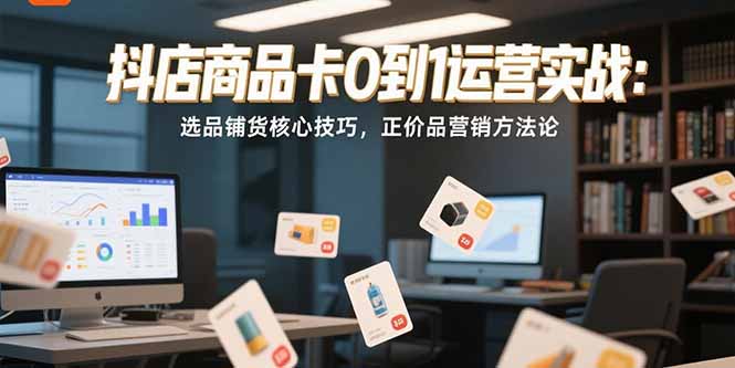 抖店商品卡0到1运营实战：选品铺货核心技巧，正价品营销方法论-米创网