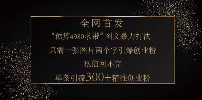 小红书神奇图片引流法，只需一张图，就能单条笔记凭借此方法，轻松引流 300 + 精准创业粉-米创网