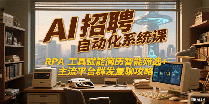 AI招聘自动化系统课，RPA工具赋能简历智能筛选+主流平台群发复聊全攻略-米创网