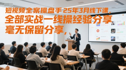 短视频全案操盘手25年3月线下课，全部实战一线操盘手经验分享，毫无保留分享，全是干货-米创网