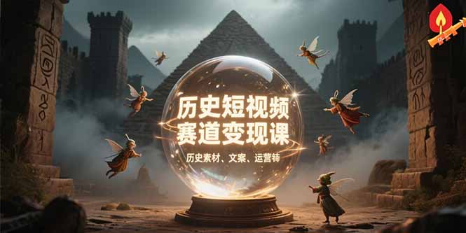 历史短视频赛道变现课，百集素材库应用，文案剪辑技巧，账号运营全案-米创网