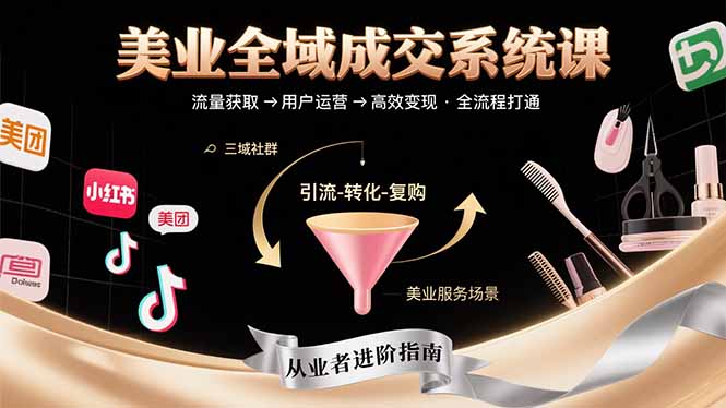 美业全域成交系统课程：帮助美业从业者打通从流量获取到高效变现全流程-米创网