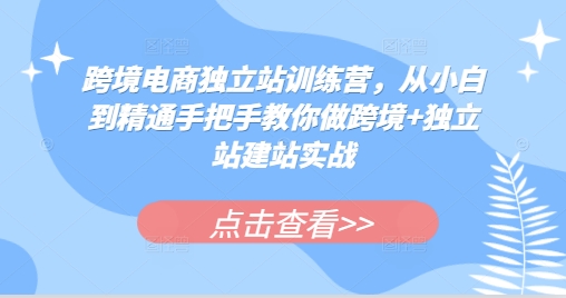 跨境电商独立站训练营，从小白到精通手把手教你做跨境+独立站建站实战-米创网