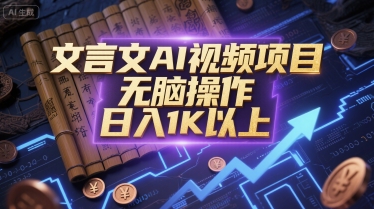 文言文AI视频项目，无脑操作，日入1K以上-米创网