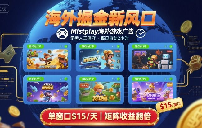 海外掘金新风口，Mistplay海外游戏广告，每日自动运行，单窗口稳入2美刀 ，可矩阵操作【揭秘】-米创网