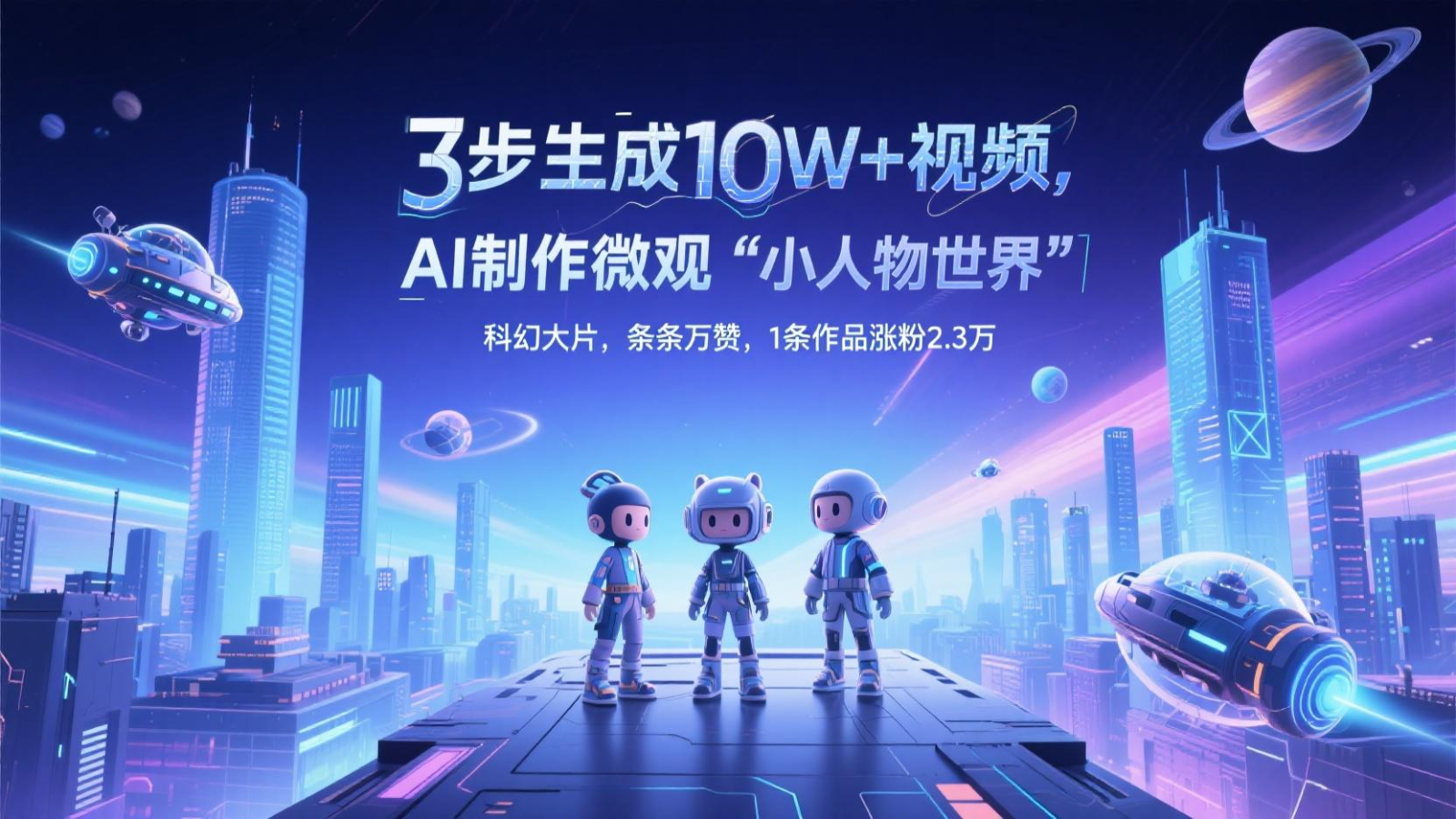 三步生成10W+视频，AI制作微观“小人物世界”科幻大片，条条万赞，1条作品涨粉2.3万-米创网