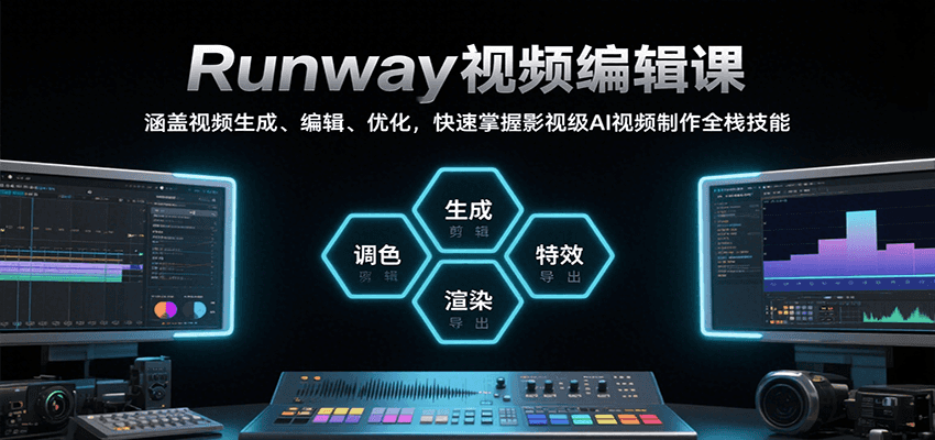 Runway视频编辑课，涵盖视频生成、编辑、优化，快速掌握影视级AI视频制作全栈技能-米创网
