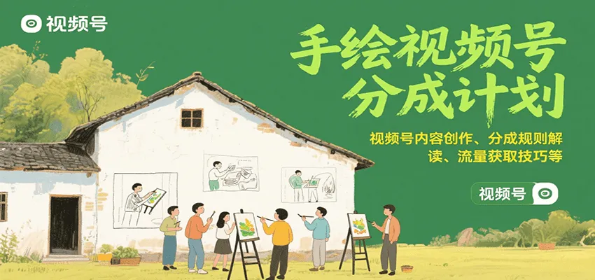 手绘视频号分成计划：视频号内容创作、分成规则解读、流量获取技巧等-58创客