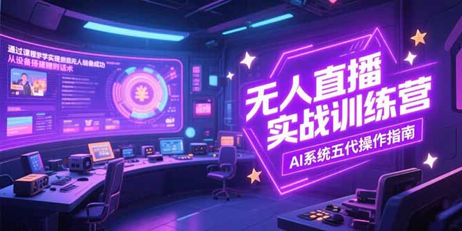 无人直播实操训练营，从设备搭建到话术，AI系统五代操作指南(7月更新-米创网