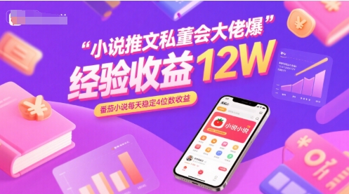 小说推文私董会大佬爆单经验分享收益12W，番茄小说每天稳定4位数收益-米创网