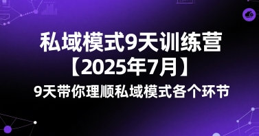 私域模式9天训练营【2025年7月】​9天带你理顺私域模式各个环节-米创网