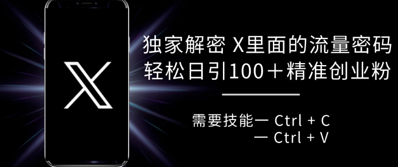独家解密 X 里面的流量密码，复制粘贴轻松日引100+-米创网