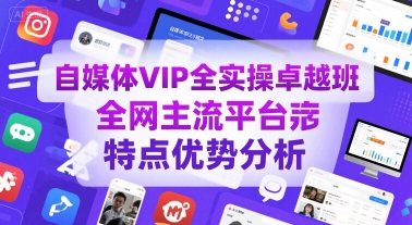 自媒体VIP全实操卓越班，全网主流平台特点优势分析-米创网