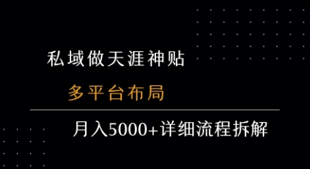 私域做天涯神贴 多平台布局 月入5k+详细流程拆解-米创网