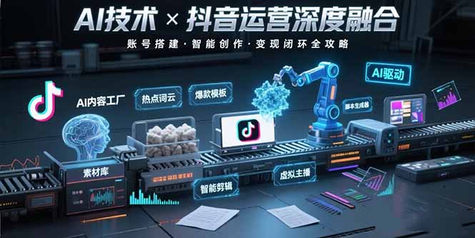 AI技术与抖音运营的深度融合应用：涵盖账号搭建、内容创作、收益变现等-米创网
