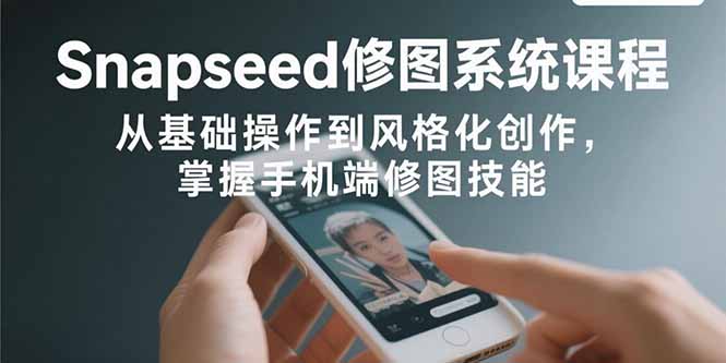 Snapseed修图系统课程：从基础操作到风格化创作，掌握手机端修图技能-米创网