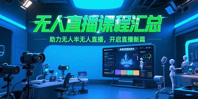 无人直播课程汇总，含非实时防风技术，助力无人半无人直播，开启直播新篇-米创网