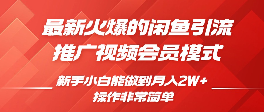 闲鱼引流推广影视会员，0成本就可以操作，新手小白月入过W+【揭秘】-米创网