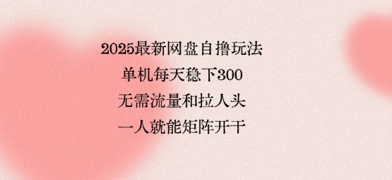 2025最新网盘自撸玩法，单机每天稳下3张，无需流量和拉人头，一个人就可轻松矩阵，全网独一份【揭秘】-米创网
