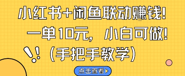 小红书+闲鱼联动挣钱，一单10元，小白可做-米创网