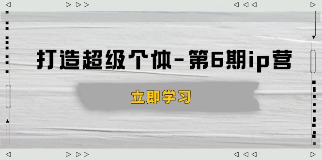 打造 超级个体-第6期ip营：商业认知,产品设计,成交演练,解决知识变现难题-米创网