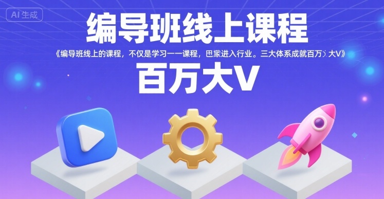 编导班线上课程，不仅是学习一门课程，更是进入一个行业，三大体系成就百万大V-米创网
