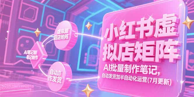小红书虚拟店矩阵，AI批量制作笔记，自动发货加半自动化运营(7月更新-米创网