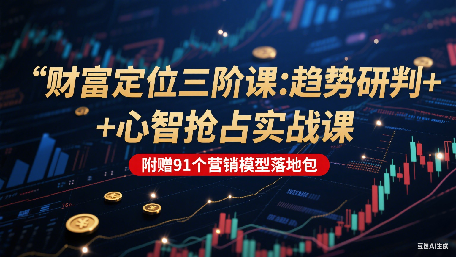 财富定位三阶：趋势研判 + 心智抢占实战课，附赠91个营销模型落地包-米创网